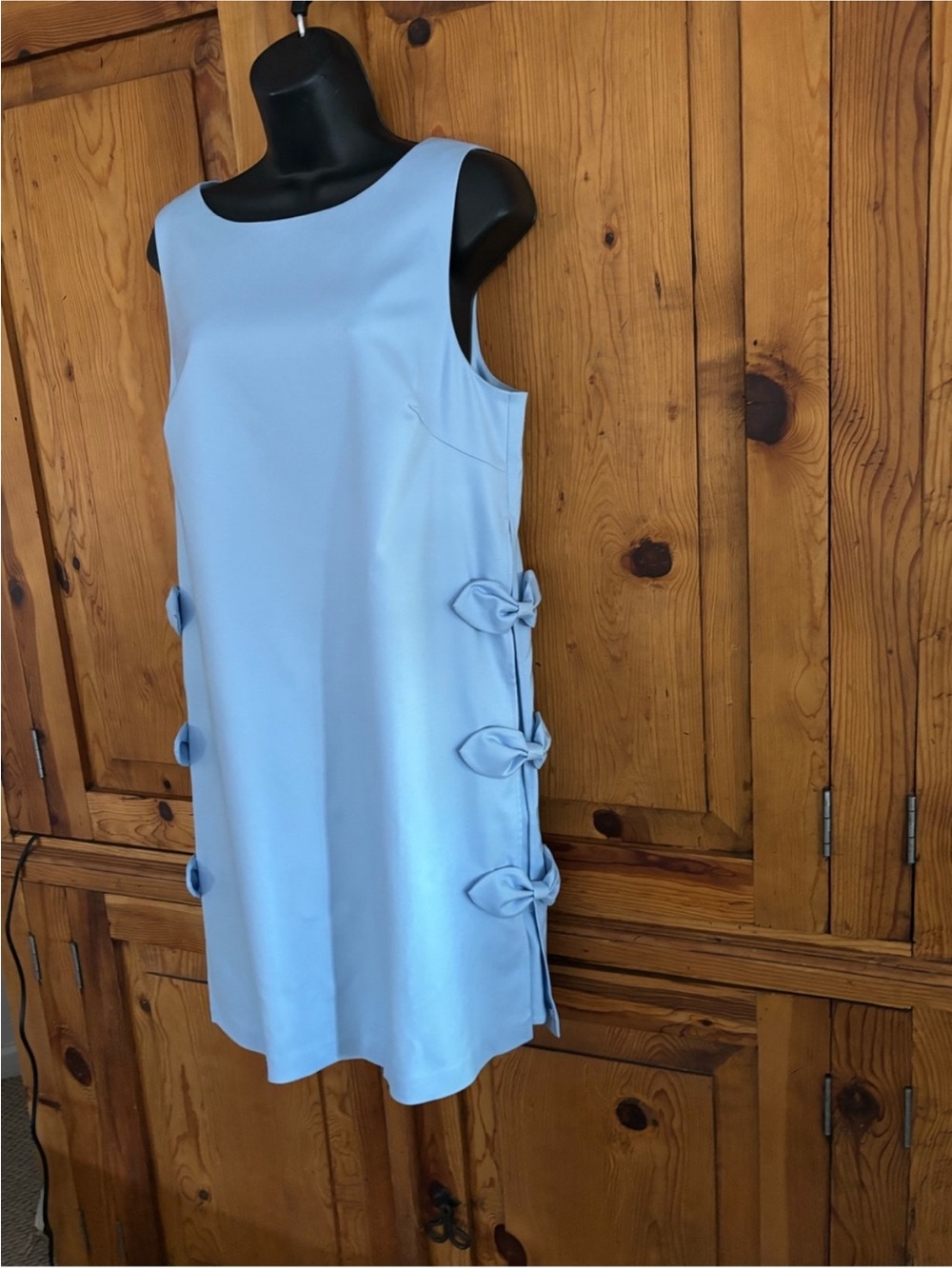 Trina Turk Arlette pastel blue mini dress w side bow details Sz 10 M - Picture 8 of 9